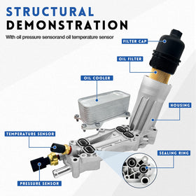 WZUMLAP oil cooler adapter detail illustrating compatibility and secure oil line connection