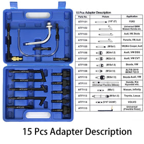 Wzyblixo assortment of 15 ATF adapters in toolbox for broad vehicle compatibility