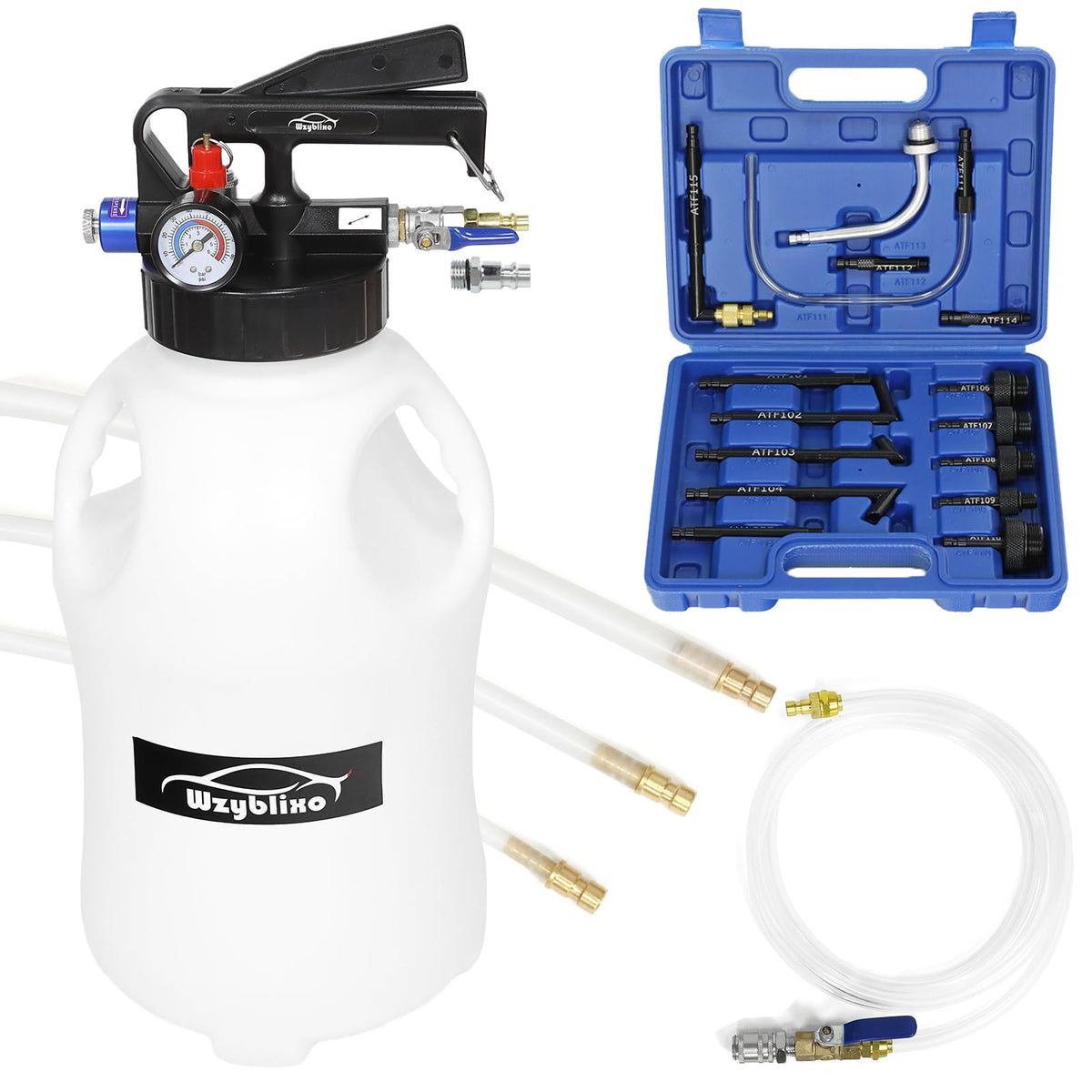 Wzyblixo front view pump showing tank and handle for easy transport and efficient servicing