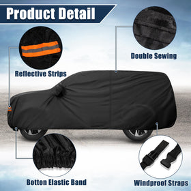 X AUTOHAUX elastic hem and windproof strap securing cover firmly