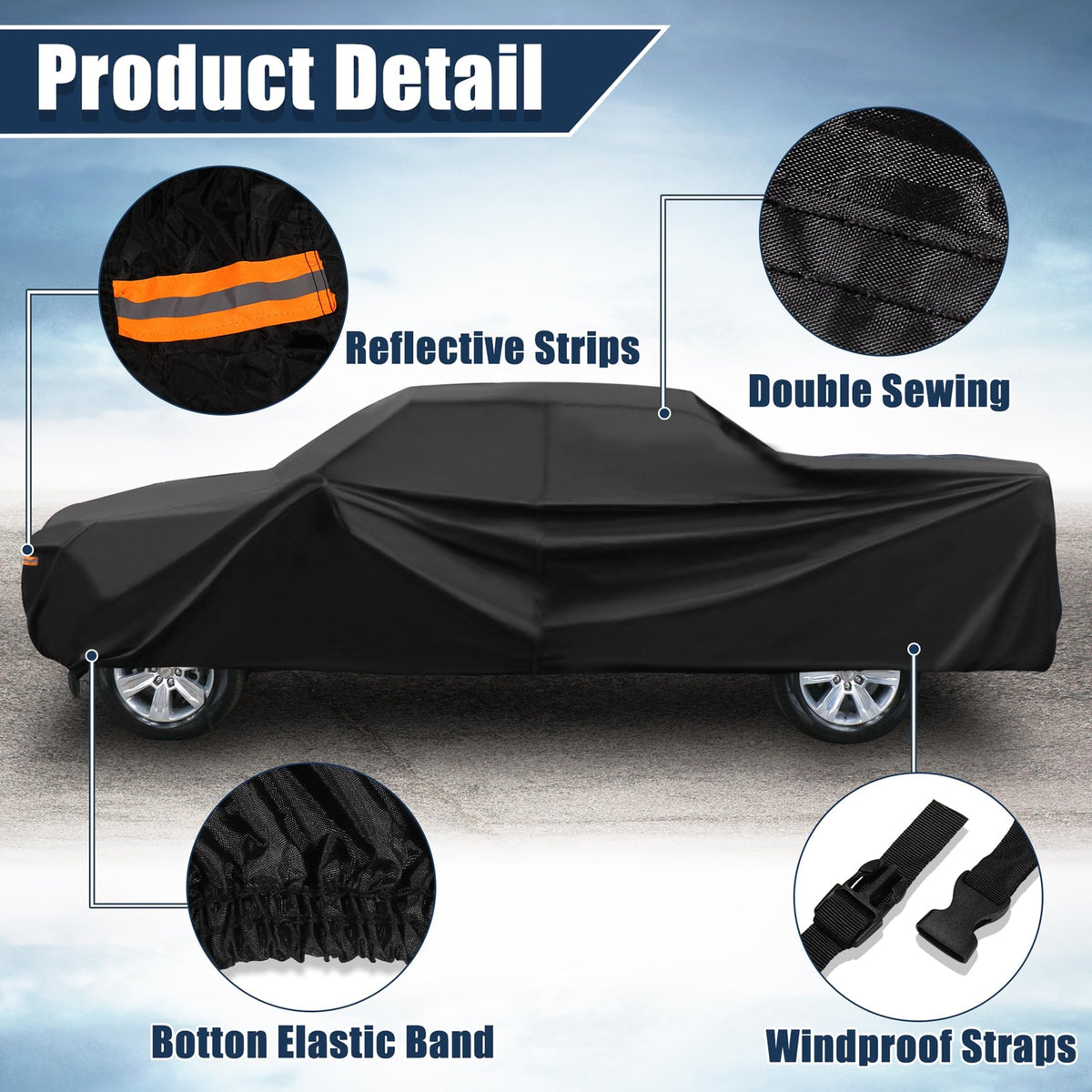 X AUTOHAUX folded cover in waterproof bag for compact trunk storage benefit