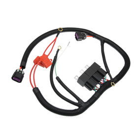 X AUTOHAUX front view of dual fan harness package showing fitment and benefits