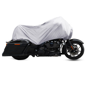 X AUTOHAUX front view on bike showing coverage and quick fit benefit
