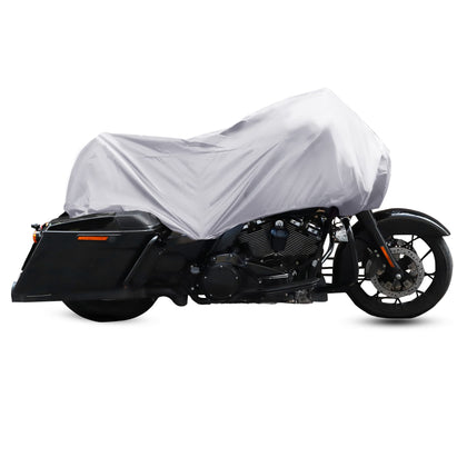 X AUTOHAUX front view on bike showing coverage and quick fit benefit