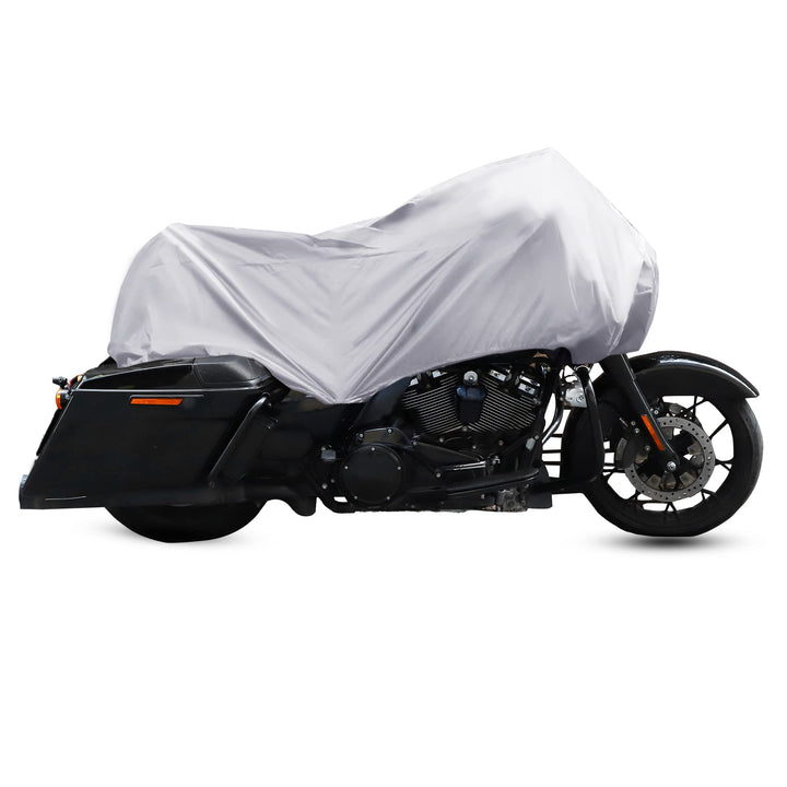 X AUTOHAUX front view on bike showing coverage and quick fit benefit