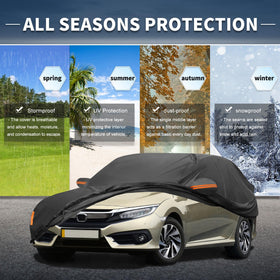 X AUTOHAUX full side profile on Honda Civic demonstrating complete all-weather coverage