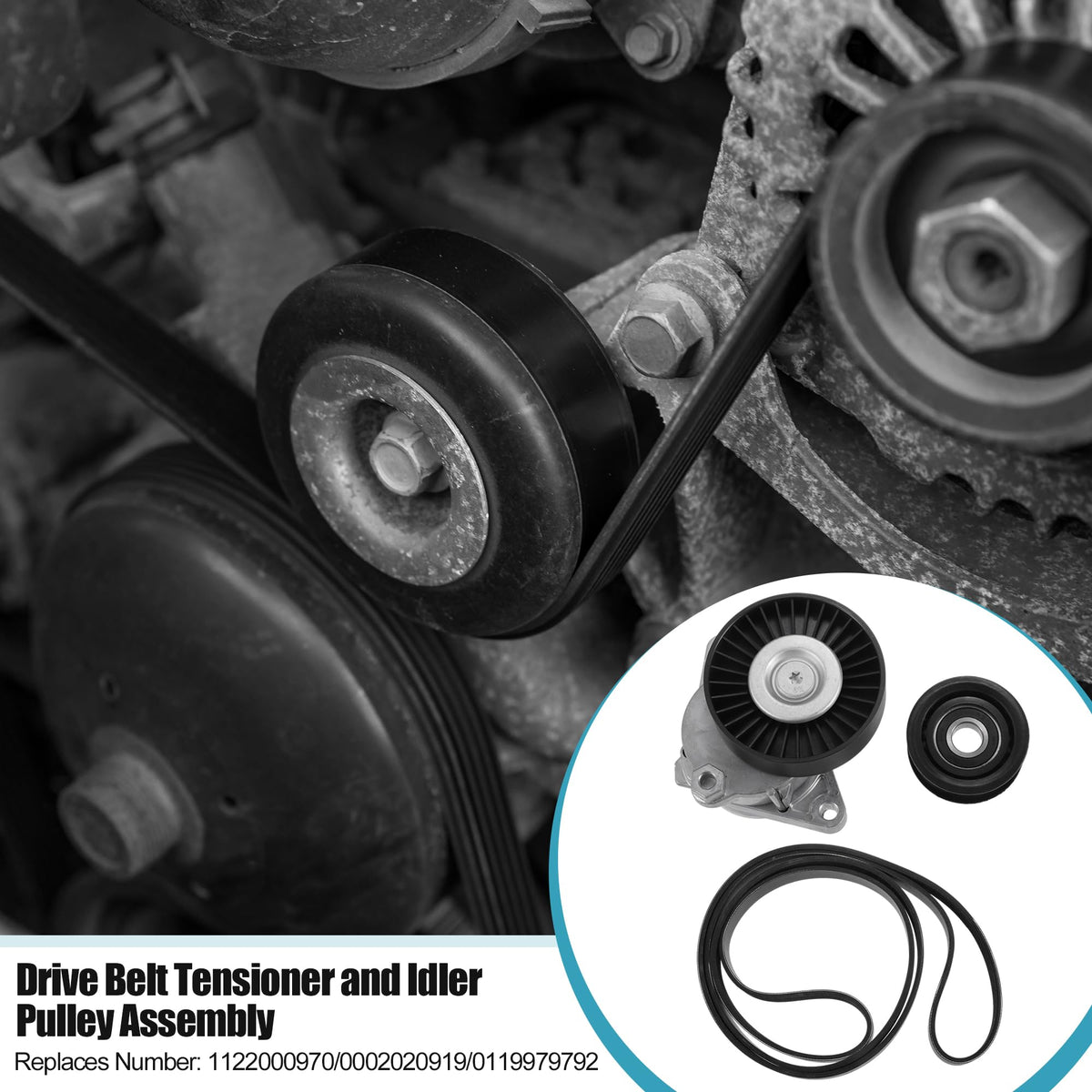 X AUTOHAUX idler pulley close-up showing bearing detail for quieter operation benefit