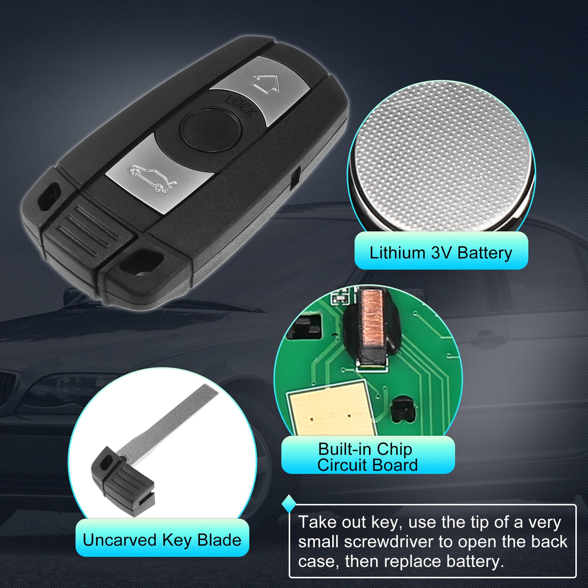 X AUTOHAUX remote held in hand showing compact ergonomic size