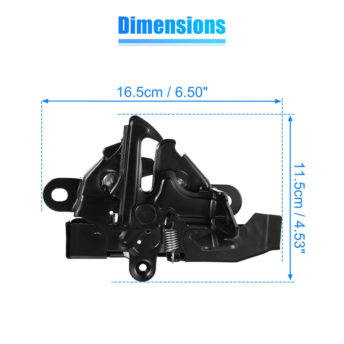 X AUTOHAUX latch engaged with hood closed showing reduced noise benefit