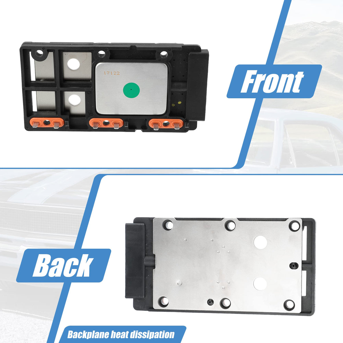 X AUTOHAUX module next to ruler indicating compact size for easy garage handling