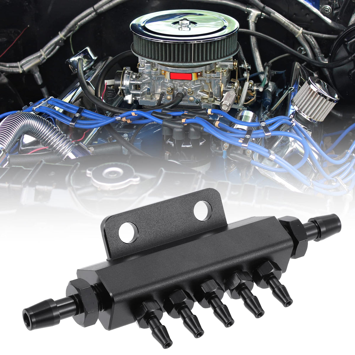 X AUTOHAUX manifold mounted under hood near intake, simplifies boost plumbing