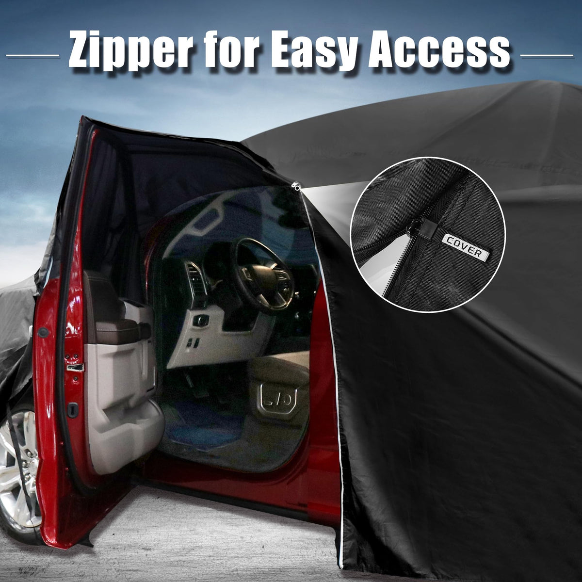 X AUTOHAUX full car cover in outdoor setting protecting from rain and sun