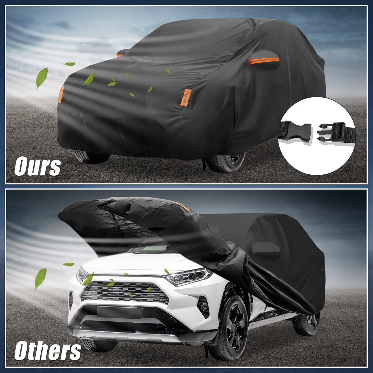 X AUTOHAUX fluorescent reflective warning bar detail improves nighttime safety