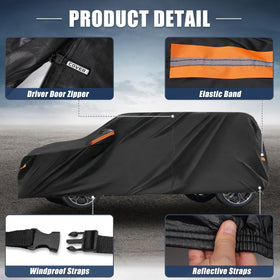X AUTOHAUX reflective orange warning bars enhancing night visibility