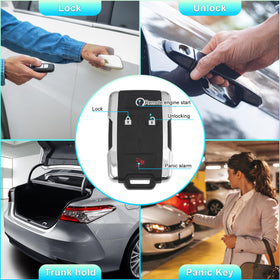 X AUTOHAUX four-button remote top view, clear buttons for easy operation