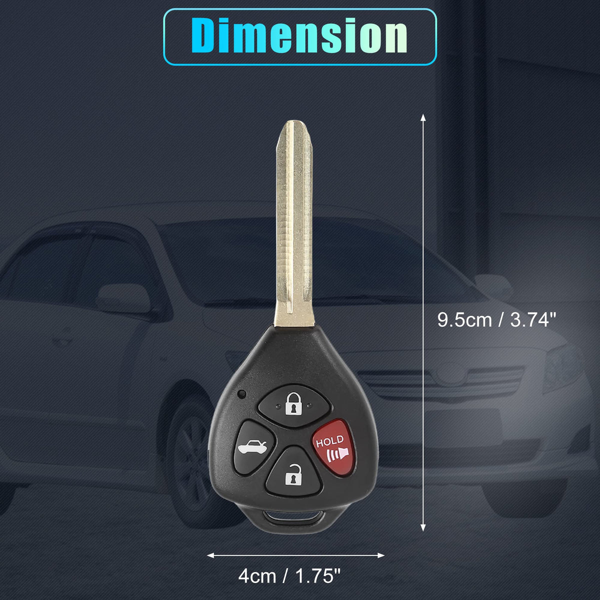 X AUTOHAUX remote held in hand illustrating compact size and convenient carry