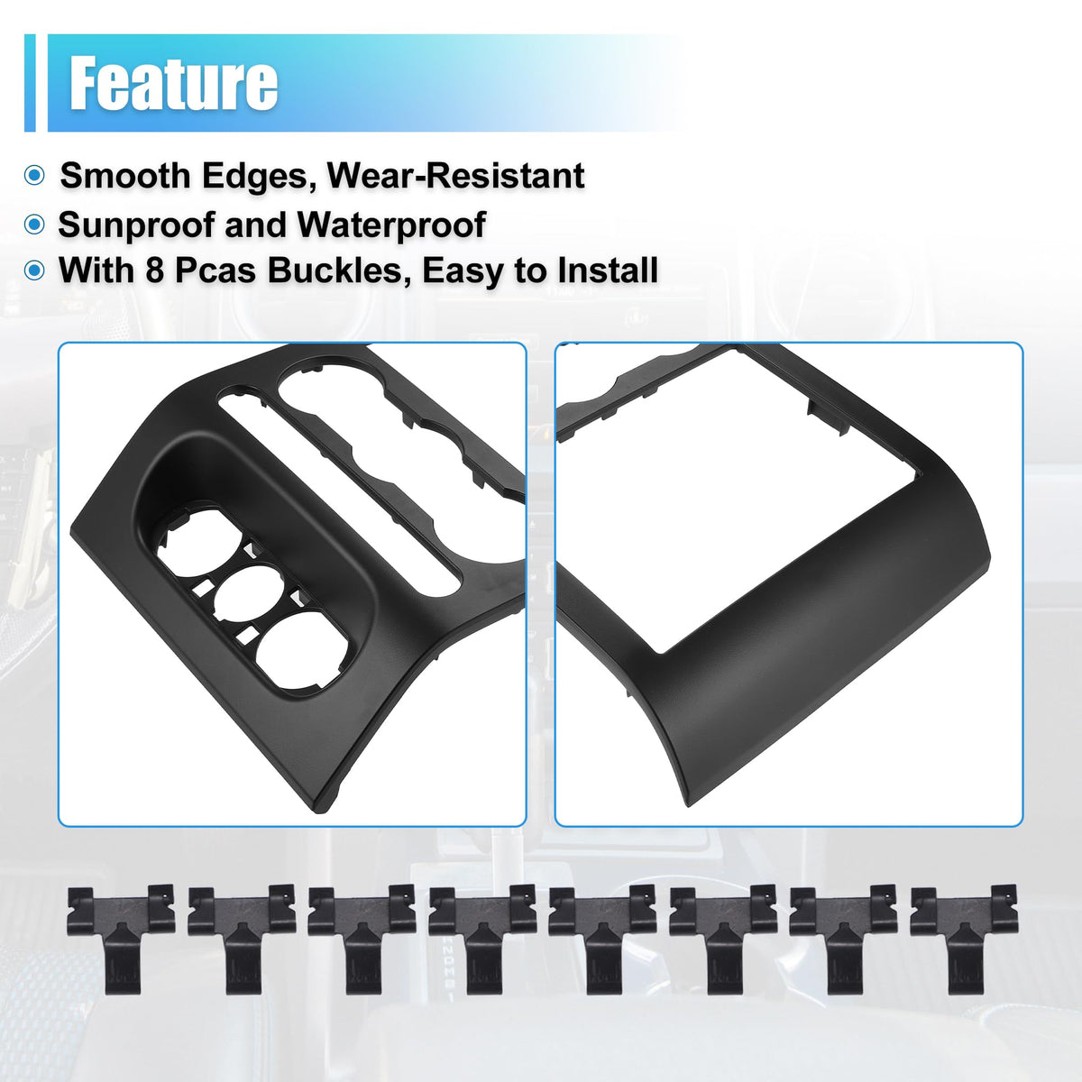 X AUTOHAUX side profile showing exact fit to dash opening