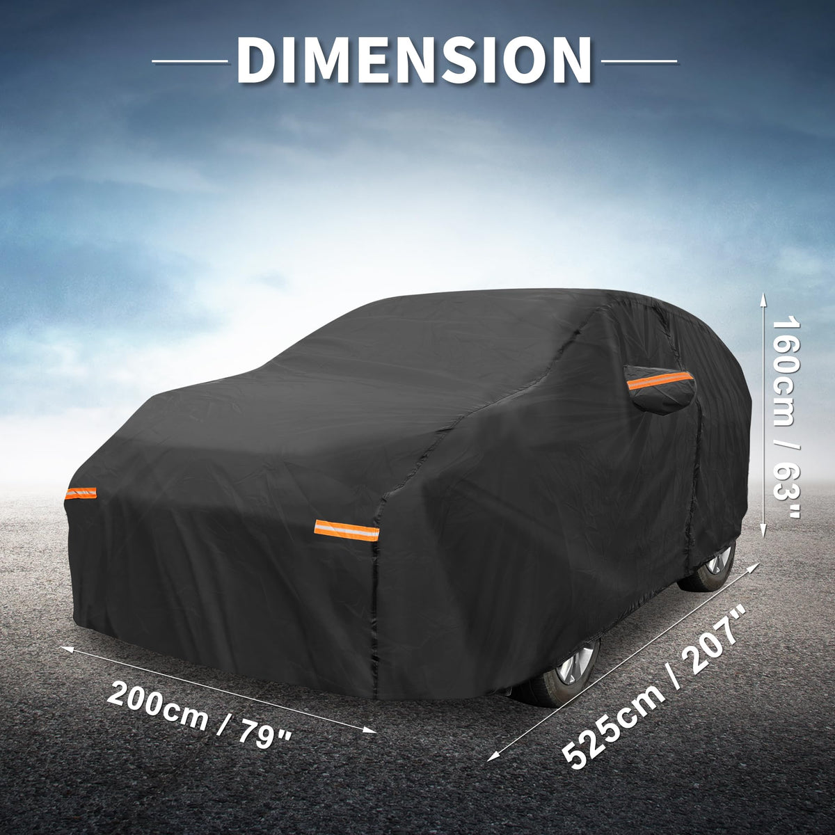 X AUTOHAUX full coverage over roof and mirrors protecting from weather