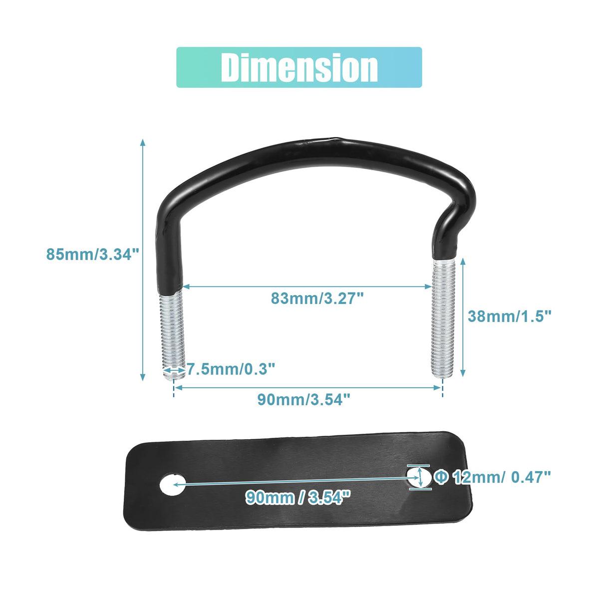 X AUTOHAUX clamps next to ruler showing measurements for fit verification and confident purchase