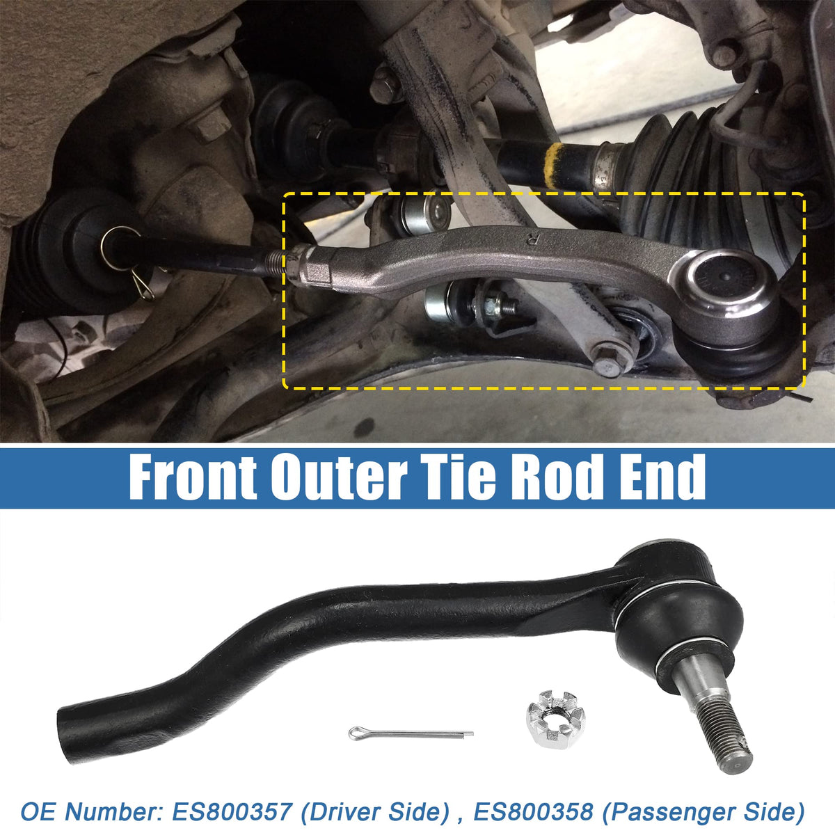 X AUTOHAUX threaded end and ball joint close-up demonstrating secure fit and smooth articulation