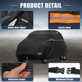 X AUTOHAUX windproof strap and elastic hem securing cover in strong winds