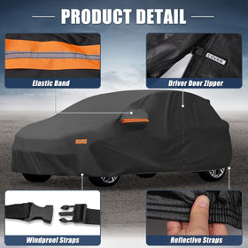 X AUTOHAUX elastic hem and windproof straps secured for anti-flap stability