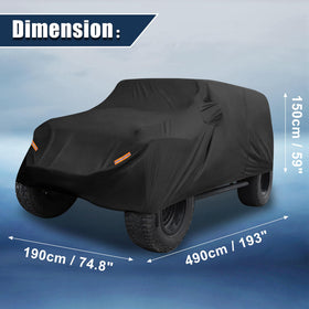 X AUTOHAUX cover size comparison with person showing scale and fit