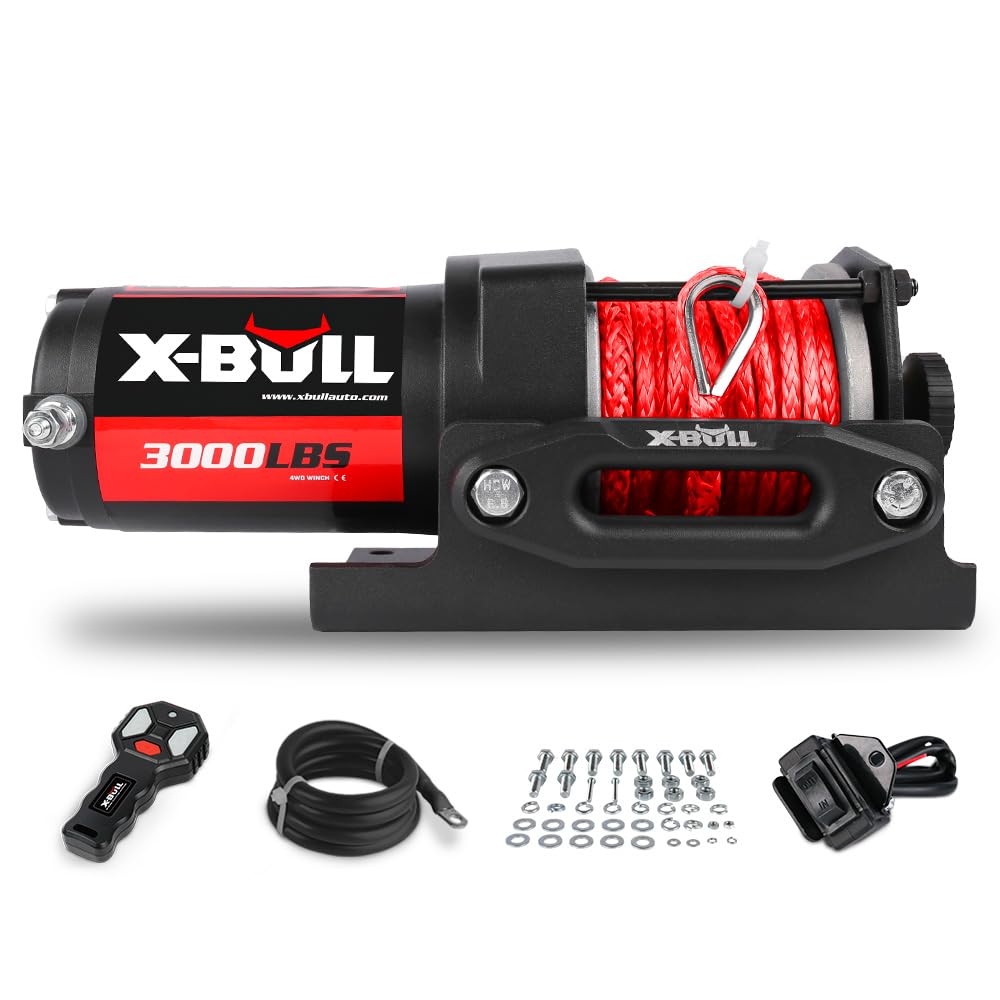 X-BULL front view of winch showing compact housing and controls for dependable pulling