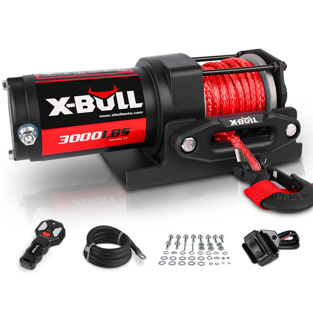 X-BULL winch next to ruler showing compact footprint and easy-fit scale