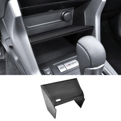 X-TKER front console shelf overview showing neat two-tier storage and easy access