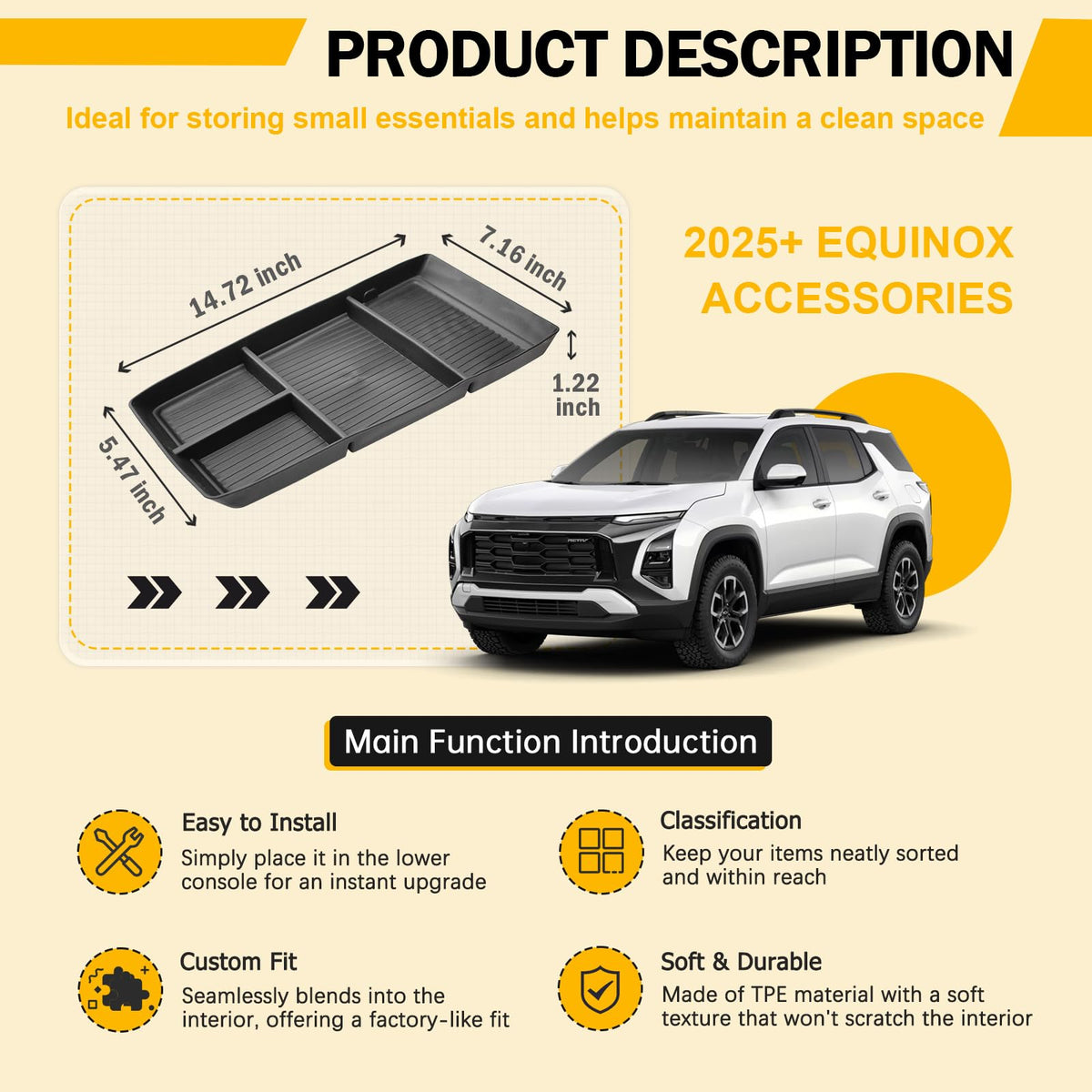 X-TKER lifestyle shot in Equinox passenger area for cleaner-cabin benefit