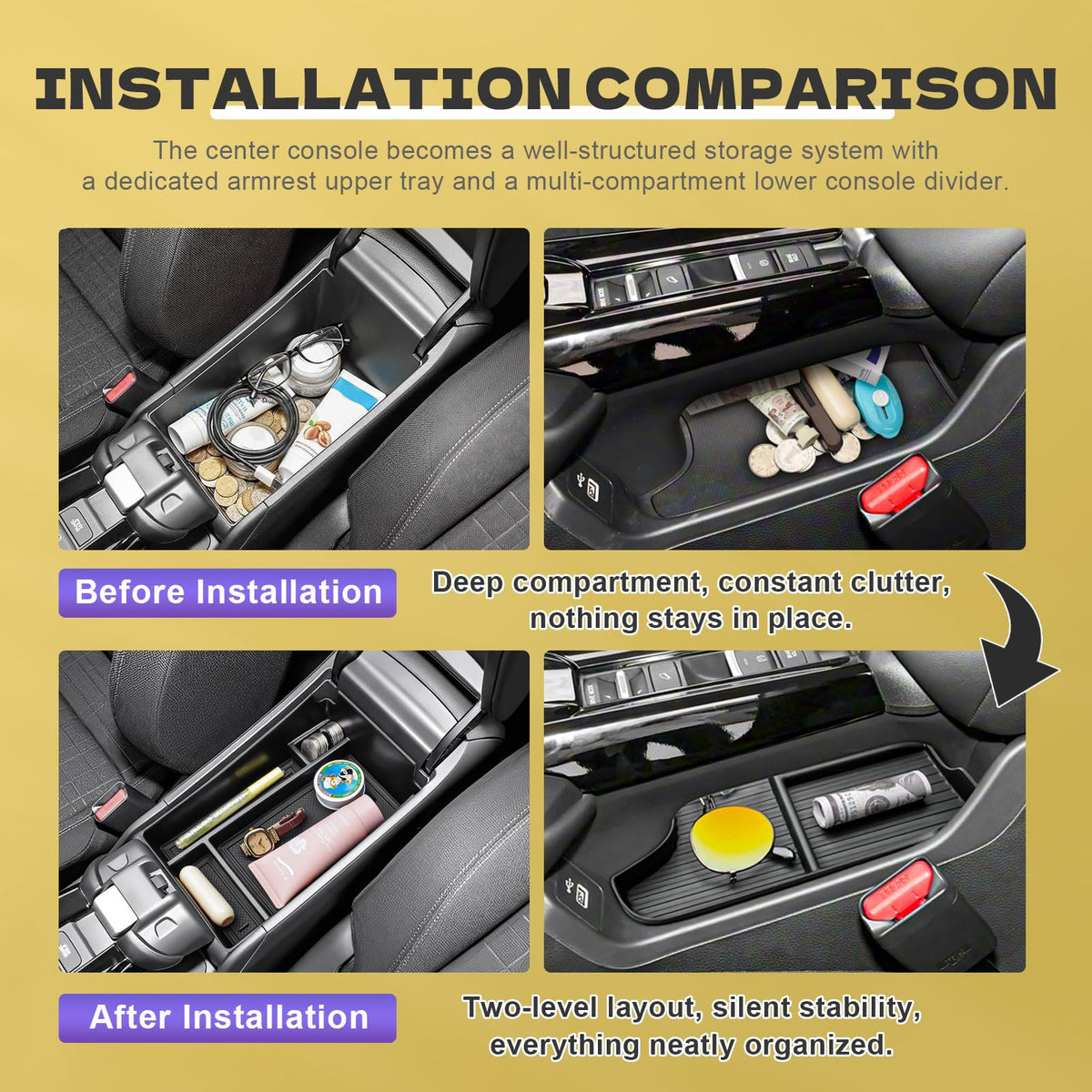 X-TKER lower tray compartments detail keeping items separated benefit