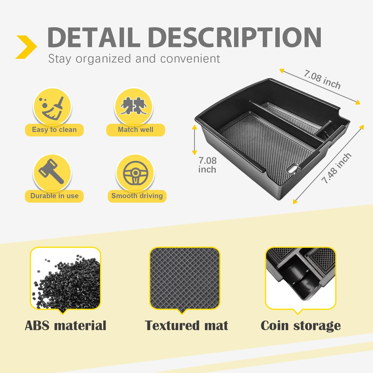 X-TKER ABS material and removable rubber mat reducing noise and protecting