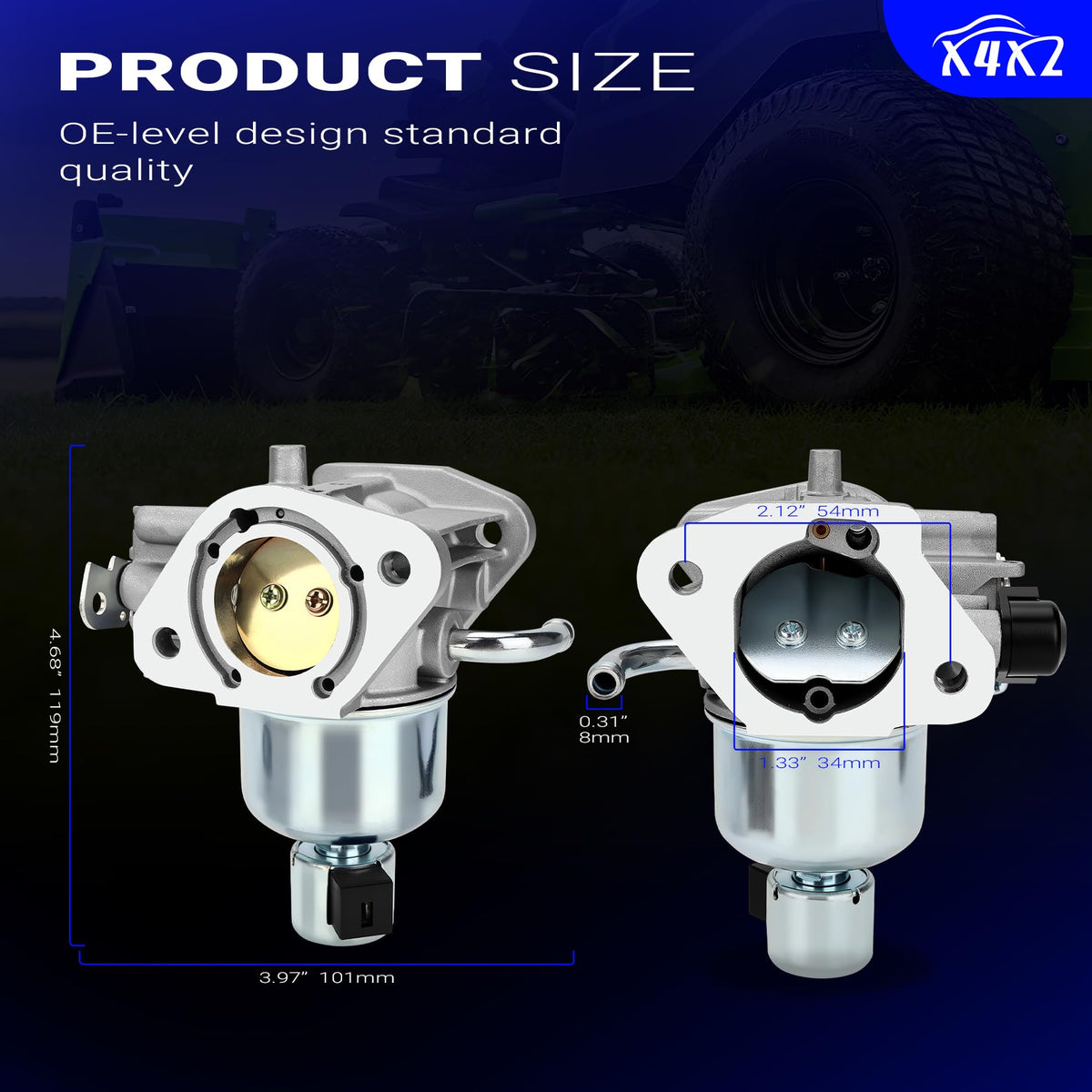 X4XZ air filter and oil filter together protecting engine from contaminants