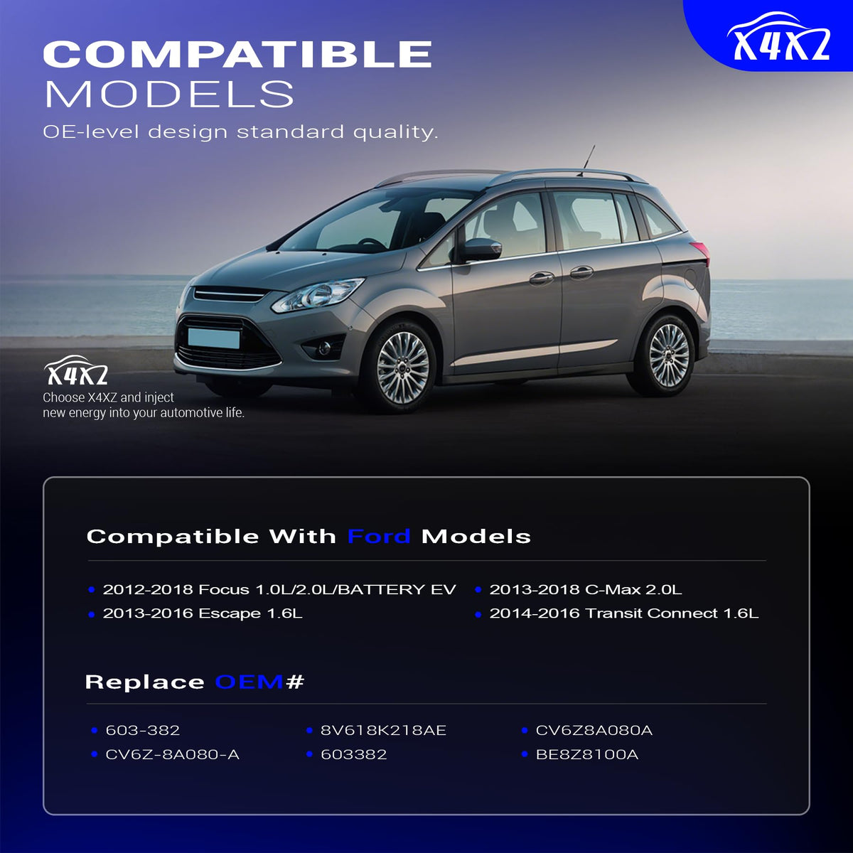 X4XZ side profile highlights inlet outlets for correct vehicle connection