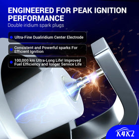X4XZ LTR6GP8 plug side profile showing durable double iridium electrode