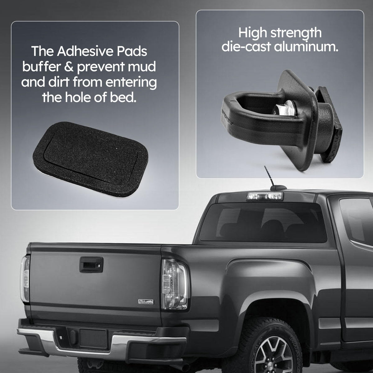 X4XZ DZ97903 anchor installed on truck bed side demonstrating added tie point