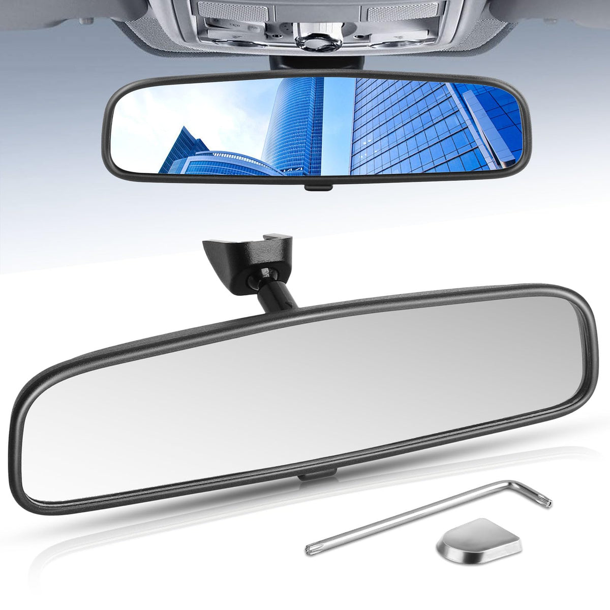 X4XZ front view of full 10.6-inch mirror for wider visibility