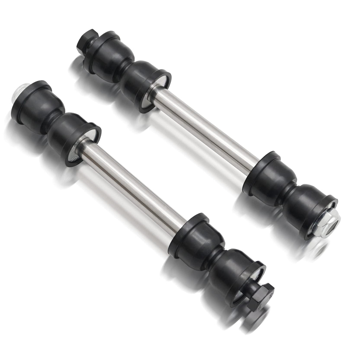 X4XZ front sway bar end link packaged view showing ready-to-install parts and fitment benefit