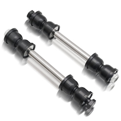 X4XZ front sway bar end link packaged view showing ready-to-install parts and fitment benefit