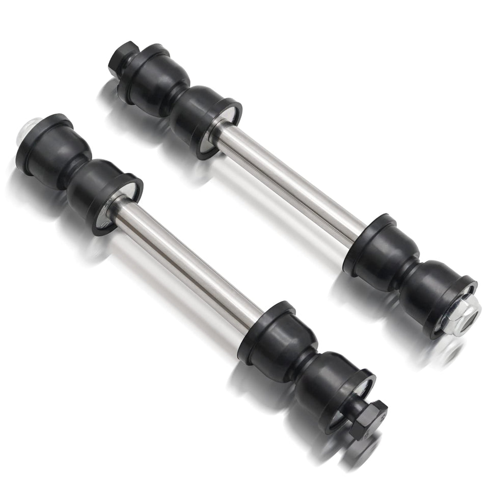 X4XZ front sway bar end link packaged view showing ready-to-install parts and fitment benefit