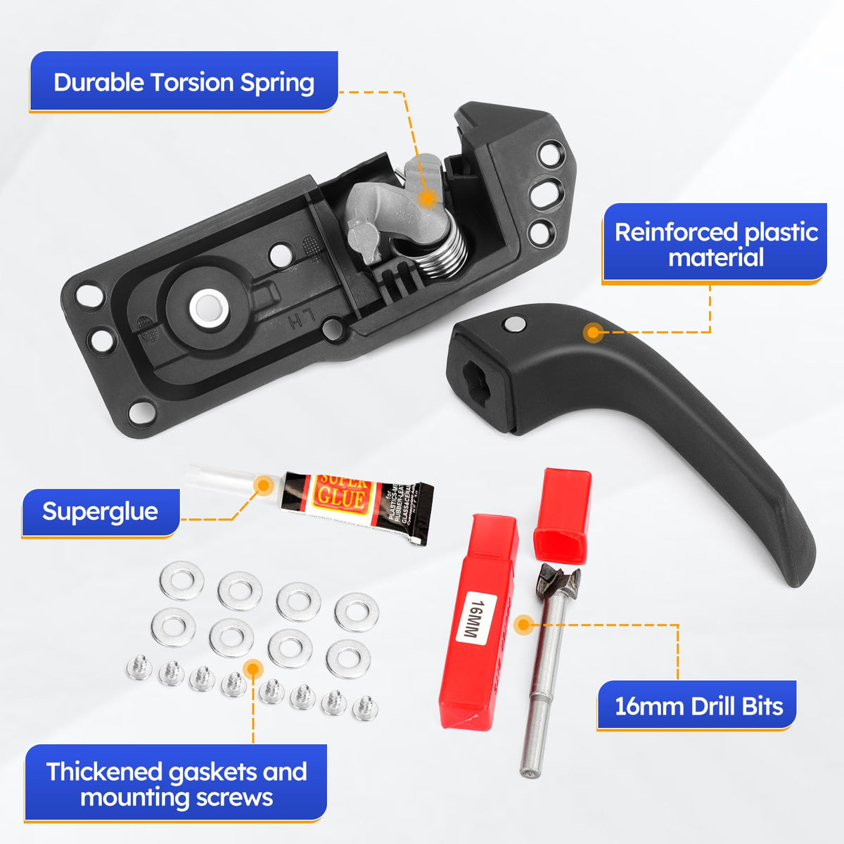 X4XZ handle showing mounting points for straightforward replacement