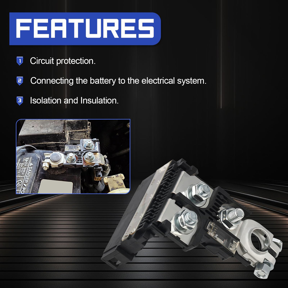 X4XZ installed on a car battery demonstrating plug-and-play fit and reliability