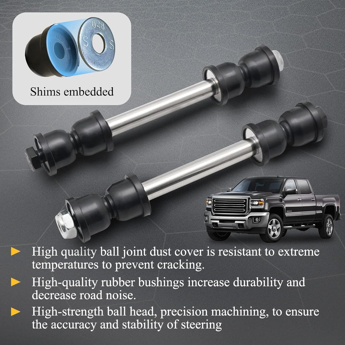 X4XZ end link installed on front suspension demonstrating improved handling