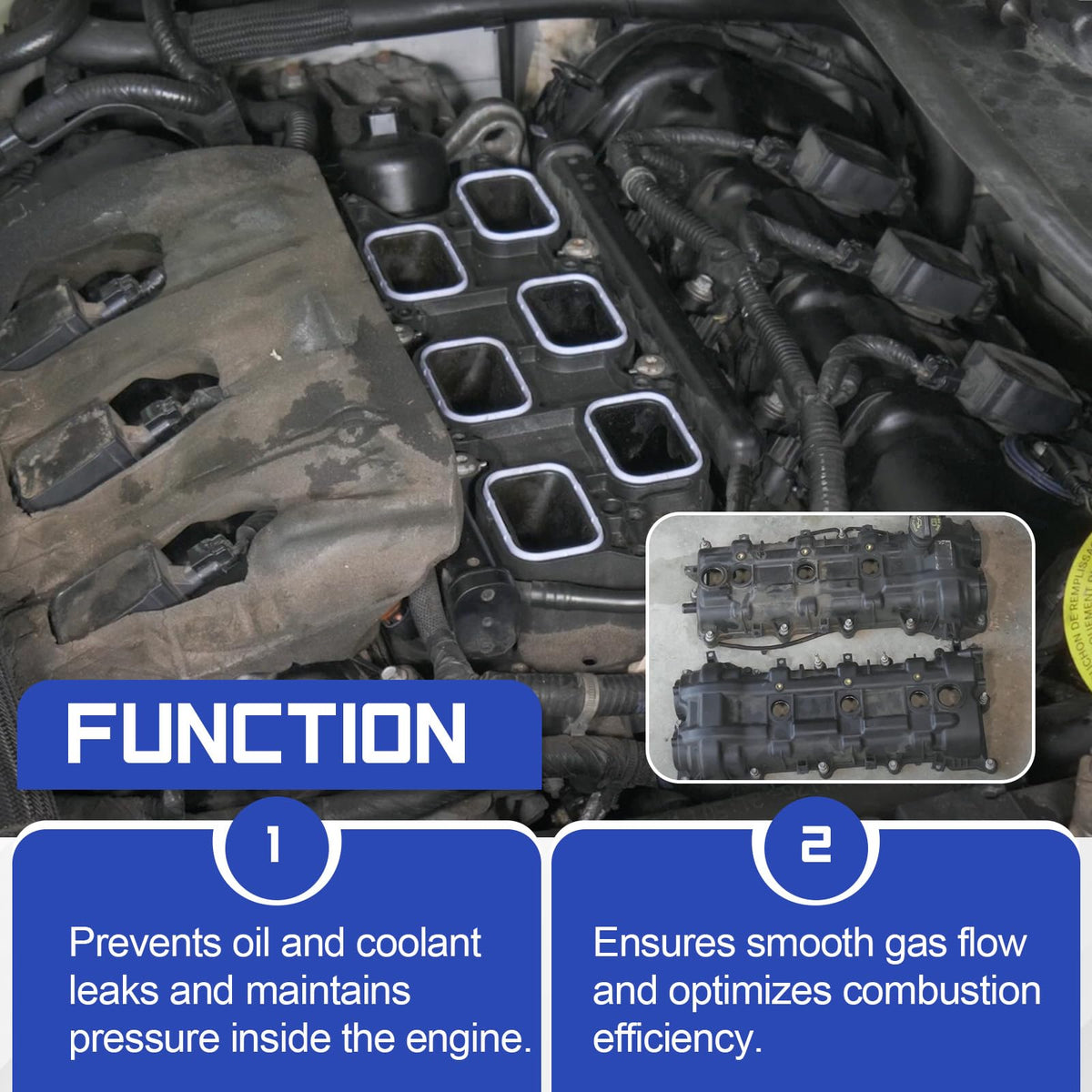 X4XZ intake gasket detail with elastomer coating for improved sealing