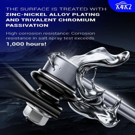 X4XZ zinc-nickel coated surface detail resisting corrosion in harsh conditions