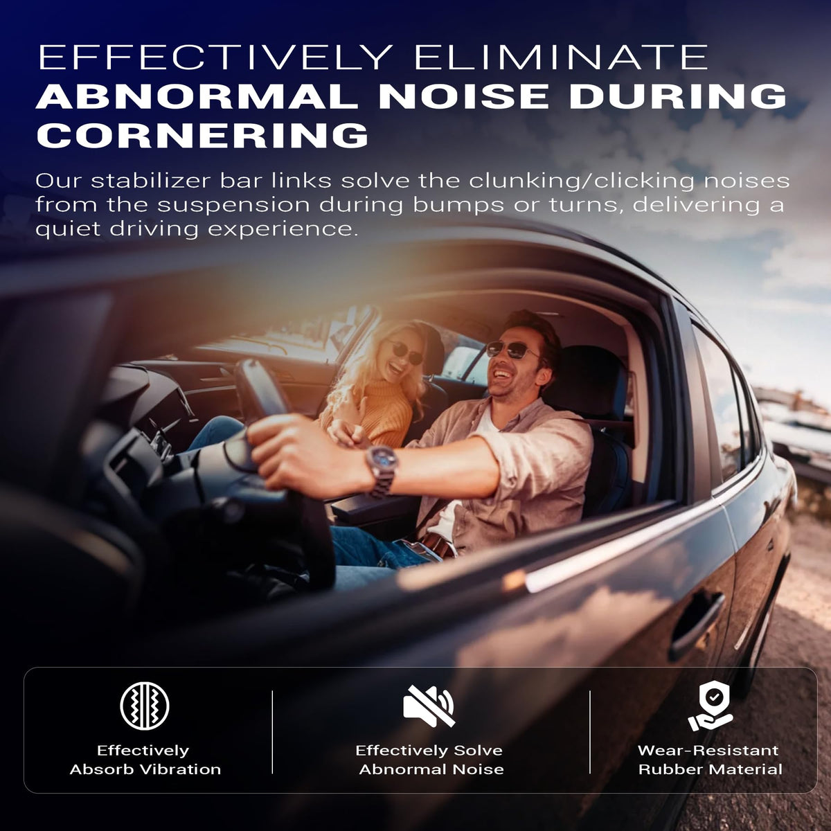 X4XZ on a car in motion showing improved driving comfort and reduced noise