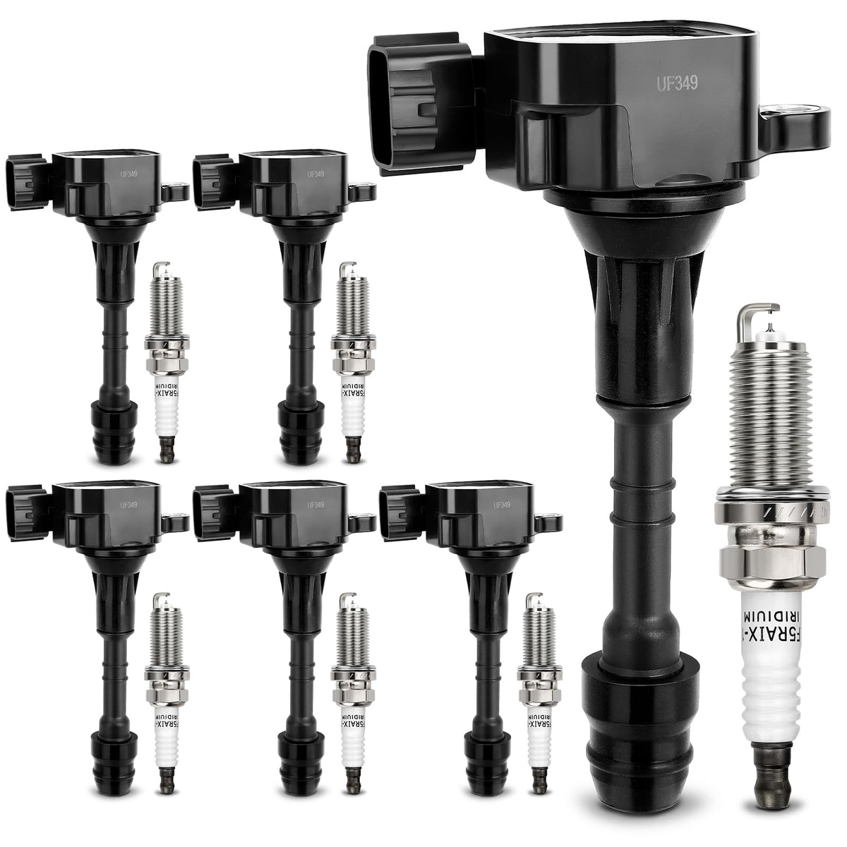 X4XZ full kit front packaging showing six coils and six spark plugs, clear identification for fitment