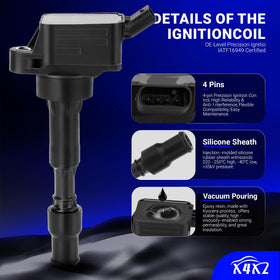 X4XZ package contents laid out showing four coils and four plugs