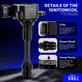 X4XZ packaging contents overhead shot with six coils and six plugs, complete replacement set for V6